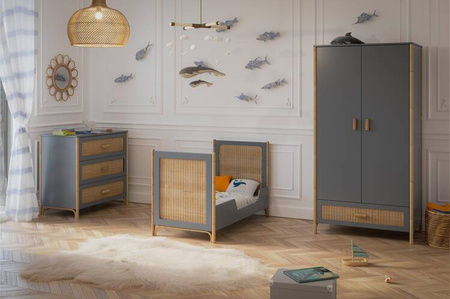 Theo Bebe Oceania Łóżeczko Ratanowe 60x120cm Silex