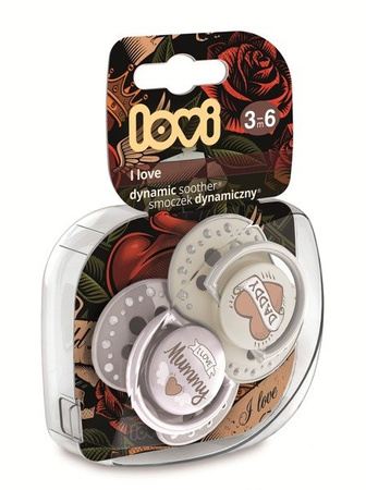 Lovi Dynamiczny Smoczek Uspokajający Silikonowy 3-6m 2szt. 22/867 I Love