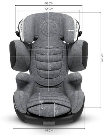 Kiddy Cruiserfix 3 Fotelik Samochodowy 15-36kg Grey Melange - Icy Grey