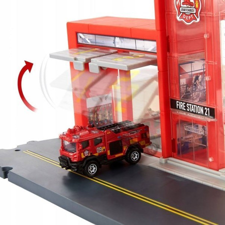 Matchbox Prawdziwe Przygody Remiza Strażacka Zestaw Światła i Dźwięki HBD76 HBL74