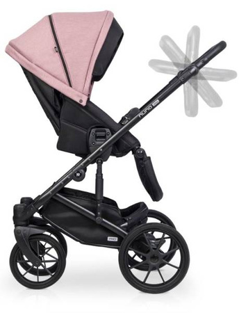 Riko Nuno Pro Wózek Głęboko-Spacerowy 2w1 z Miękką Gondolą Rose