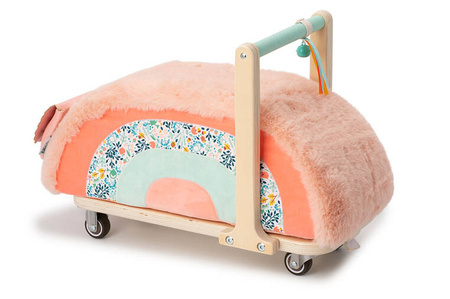 LILLIPUTIENS Drewniany jeździk 2 w 1 z miękkim siedziskiem i torebką Sarenka Stella 12 m+