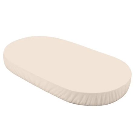 Waldin Prześcieradło z Bawełny Organicznej Owalne 123x73cm Beż