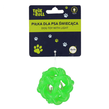 Trik&Roll Piłka dla Psa Świecąca 6 cm Zielona