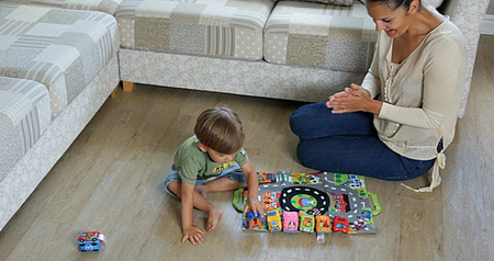 Training2s Zabawka Edukacyjna - Mata Edukacyjna Miasto + Samochodziki