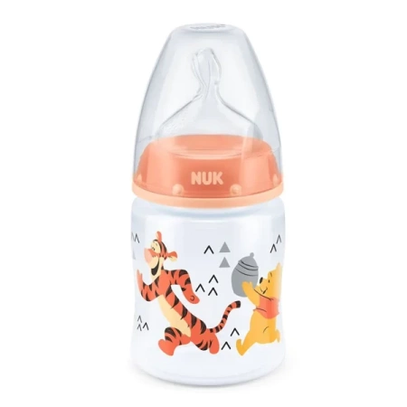 NUK NEW CLASSIC FC+ PP Butelka 150ml Smoczek Silikonowy 0-6m-cy + Smoczek Uspokajający KUBUŚ gratis