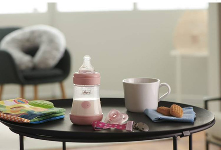 Chicco Perfect5 Zestaw Dla Noworodka Butelka Antykolkowa + Smoczek Mini Soft + Tasiemka Girl