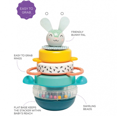 Taf Toys Piramida Króliczek Hunny – Kolorowa Układanka dla Niemowląt 9m+