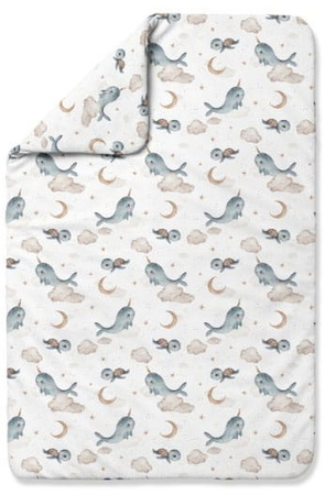 Waldin Kołdra Bambusowa 150x100 Wieloryb Biały