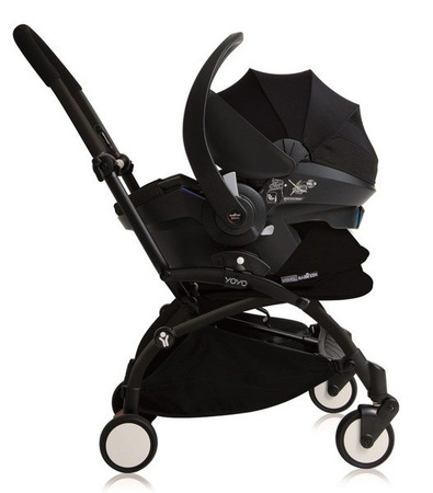 BeSafe Fotelik samochodowy iZi Go Modular + adaptery do wózka Babyzen czarny
