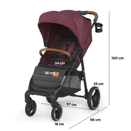 Kinderkraft Grande LX Wózek Spacerowy Burgundy