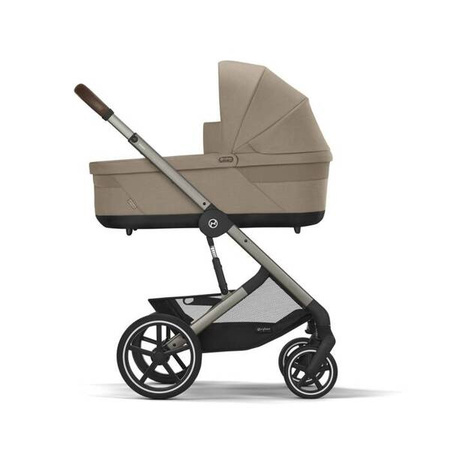 Cybex Balios S Lux 2.0 Wózek Głęboko-Spacerowy Almond Beige + Cloud G I-Size Fotelik Samochodowy 0-13kg + Baza G + Folie Przeciwdeszczowe + Adaptery
