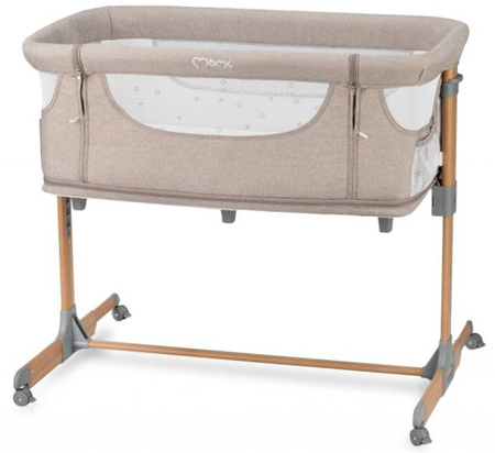 MoMi Smart Bed Łóżeczko Dostawne Kojec 4w1 Beige + Torba Transportowa