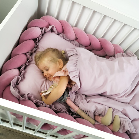 SenLove Ochraniacz do Łóżeczka Warkocz 60cm Brudny Róż