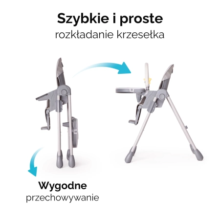 Kidnort Jordgubbe Krzesełko do Karmienia Szare