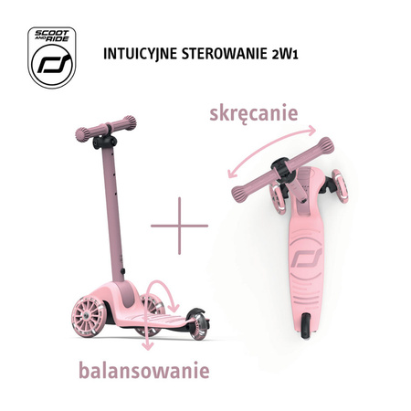 Scootandride Highwaykick 3S Hulajnoga z Systemem Sterowania 2w1 3+ Rose