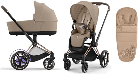 Cybex e-Priam 4.0 Wózek Głęboko-Spacerowy Cozy Beige + Cybex Śpiworek