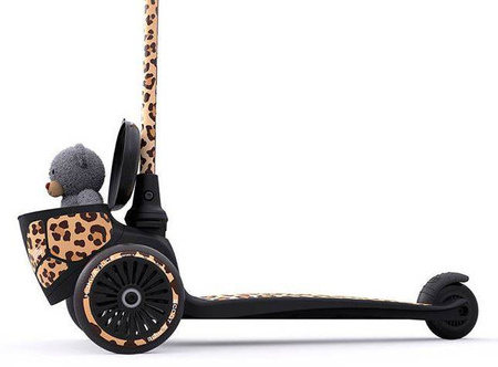 Scootandride Highwaykick 2 Lifestyle Hulajnoga Trójkołowa Balansowa z Zamykanym Schowkiem 2+ Leopard