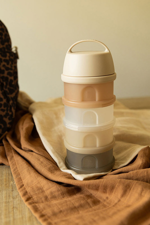 BEABA Pojemniki na mleko w proszku 4 komory przeźroczyste clay