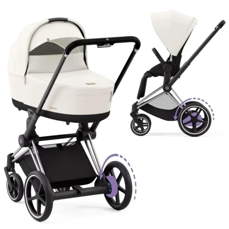 Cybex e-Priam 4.0 Wózek Głęboko-Spacerowy + Britax Romer Baby-Safe Pro Fotelik Samochodowy 0-13kg