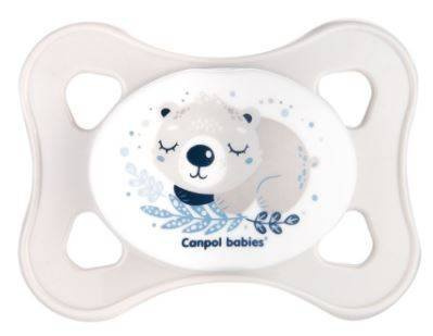 Canpol babies Smoczek silikonowy 0-2m symetryczny MINI 2szt. Grey