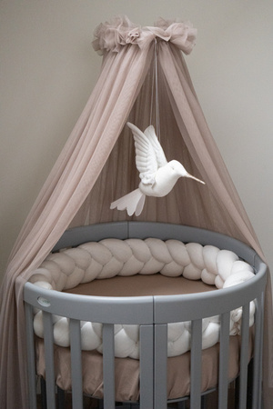 Waldin Welurowy Warkocz Do Łóżeczka Beż 210 Cm