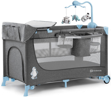 KinderKraft Joy Łóżeczko Turystyczne z Akcesoriami Niebieski