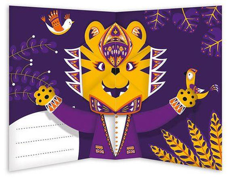 Janod Zestaw Kreatywny Przestrzenne Kartki Pop-Up 3D Zwierzęta 6+