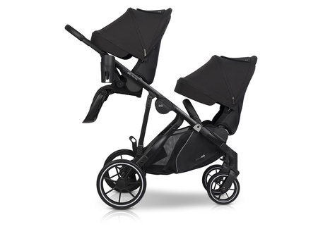 Easy Go Duoflex Wózek Głęboko-Spacerowy Bliźniaczy Rok po Roku Ebony Black 1 Siedzisko 1 Gondola
