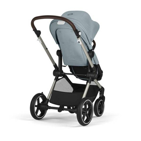 Cybex Eos Lux Wózek Głęboko-Spacerowy Rama Frame Stormy Blue + Aton B2 i-Size Fotelik 0-13kg + Baza One Volcano Black
