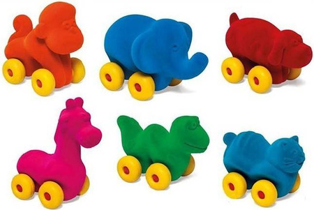 Rubbabu Zestaw 6 sensorycznych Zwierzątek Pojazdów