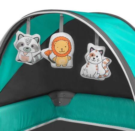 Lionelo Sven Plus Łóżeczko Turystyczne Turquoise Grey
