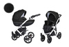 Kunert Mila Wózek Głęboko-Spacerowy 2w1 Czarny Biała Rama Koła Żelowe