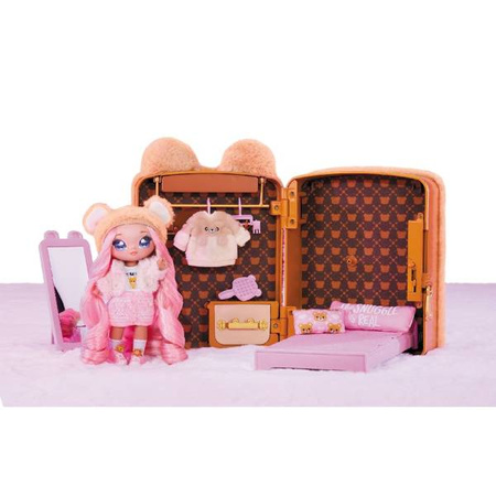 Na! Na! Na! Surprise 3-in-1 Backpack Bedroom Series 2 Playset - Sarah Snuggles (Teddy Bear) Zestaw Lalka z Plecakiem