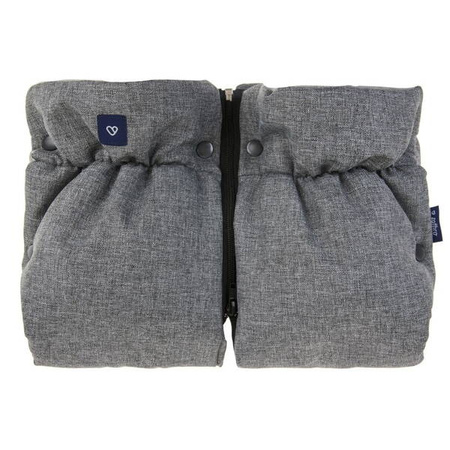 Zaffiro Mufka do Wózka Dwuczęściowa Beżowa Wełna Premium + Melanż Grafitowy