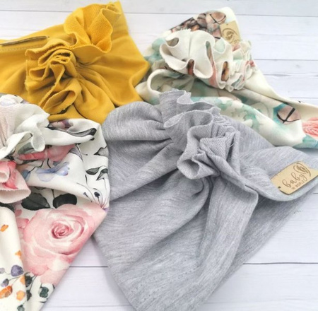 Baby in World Turban Niemowlęcy Szary 3-6 mc