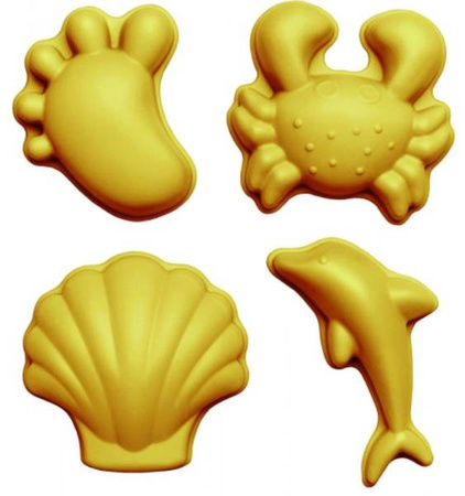 Funkit World Scrunch Silikonowe Foremki Do Piasku 4 szt. Musztardowy