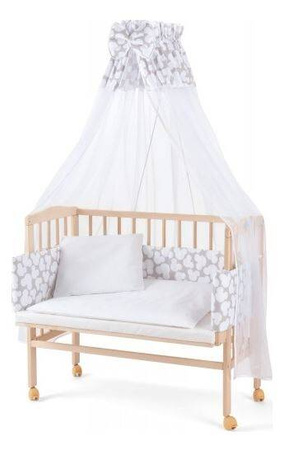 Waldin Łóżeczko Dostawne 2w1 z Wyposażeniem M81 Natural / Myszki