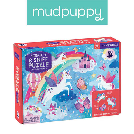 Mudpuppy Puzzle Sensoryczne z Elementami Zapachowymi 60 elementów 4+ Sen Jednorożca