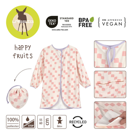 Lassig Fartuch z długim rękawem wodoodporny Happy Fruits Peach