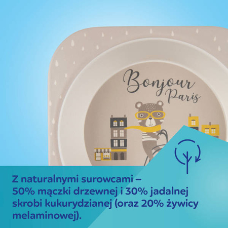 Canpol Babies Bonjour Paris Zestaw Naczyń 5 Elementów Granatowy 9/227_blu