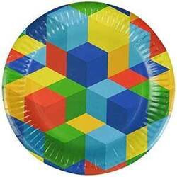 Arpex Talerze Papierowe Klocki 18cm 8szt