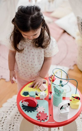 Janod Stolik Edukacyjny Drewniany Duży Baby Forest