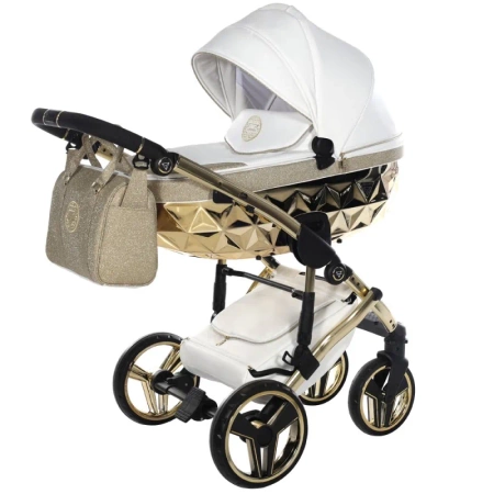 Tako Handcraft Glitter Wózek Głęboko-Spacerowy 02 White/Gold