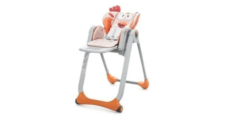 Chicco Polly 2 Start 4 Koła Krzesełko Do Karmienia Happy Silver