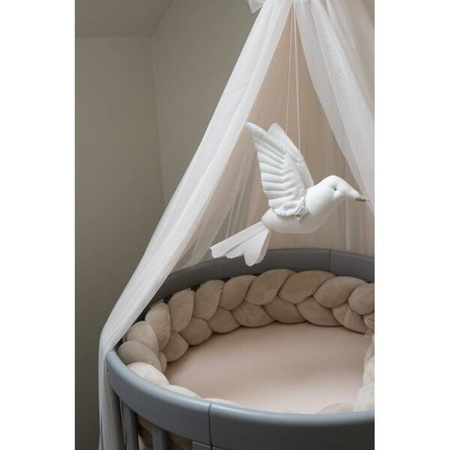 Waldin Tiulowy Baldachim Do Łóżeczka + Stelaż Na Baldachim Champagne
