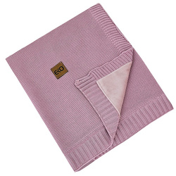 Eko Bambusowy kocyk z podszyciem futerkowym Liliowy