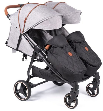 Coletto Enzo Twin Wózek Spacerowy Bliźniaczy Dark Grey