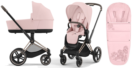 Cybex Priam 4.0 Wózek Głęboko-Spacerowy Peach Pink + Cybex Śpiworek Gratis