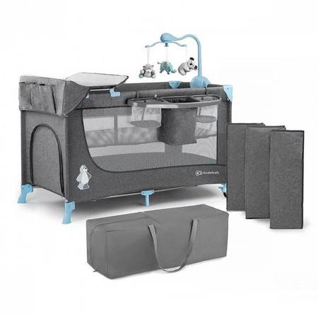 KinderKraft Joy Łóżeczko Turystyczne z Akcesoriami Niebieski